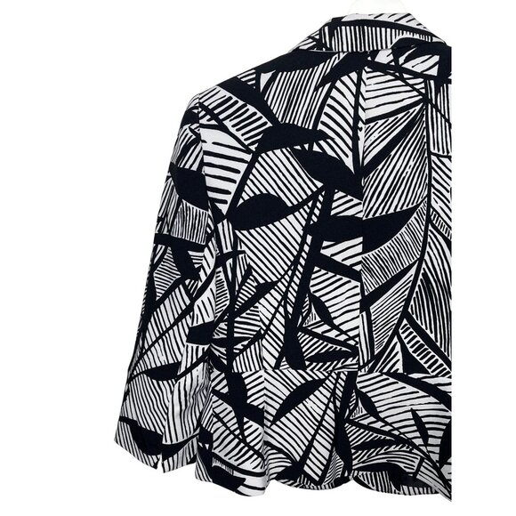 Kasper Black White Abstract Blazer 6 Modern Workwear One Button Jacket - Picture 10 of 13